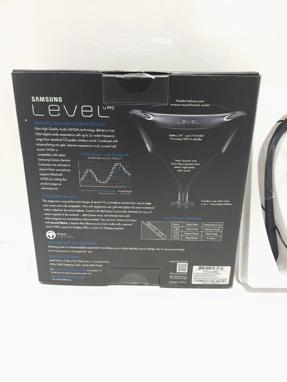 Samsung Level U Pro Stereo Bluetooth Wireless Headphones UHQA Black NEW